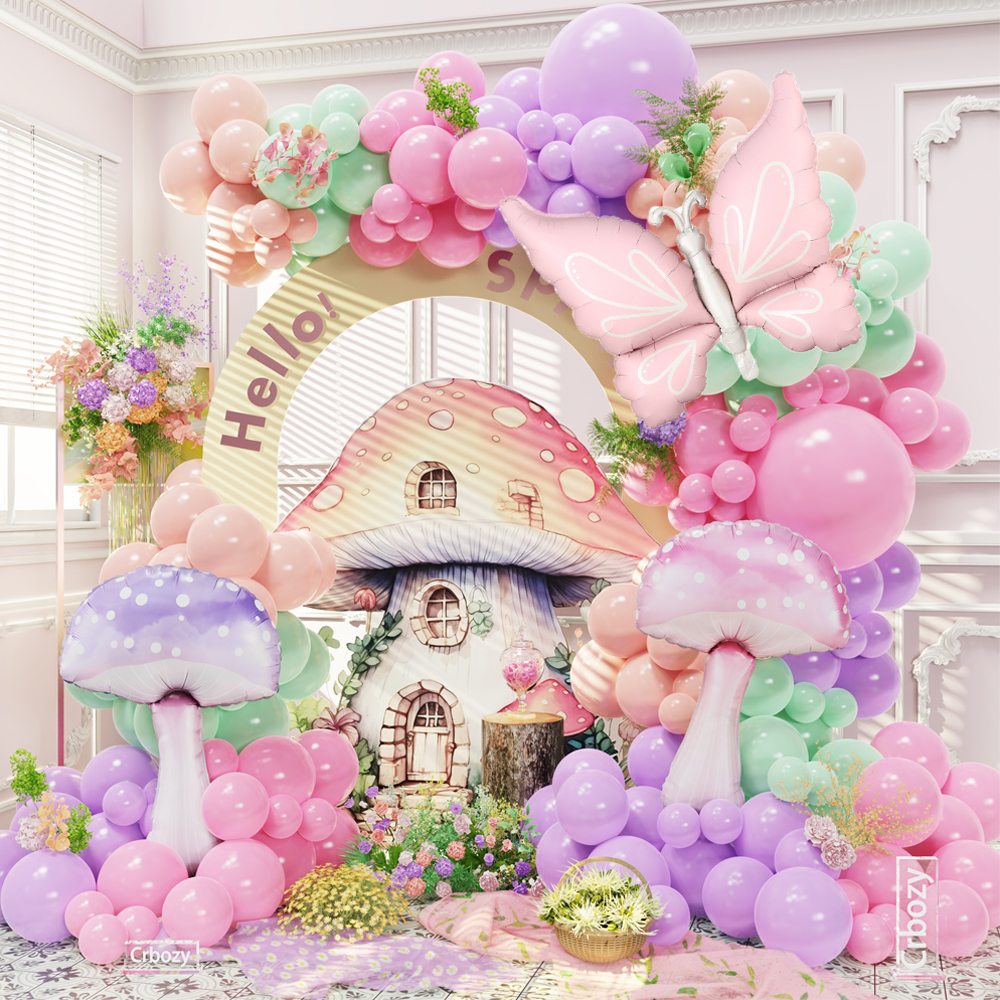 Wedding Day Supply Kit - 버섯 나비 풍선 가랜드 아치 키트