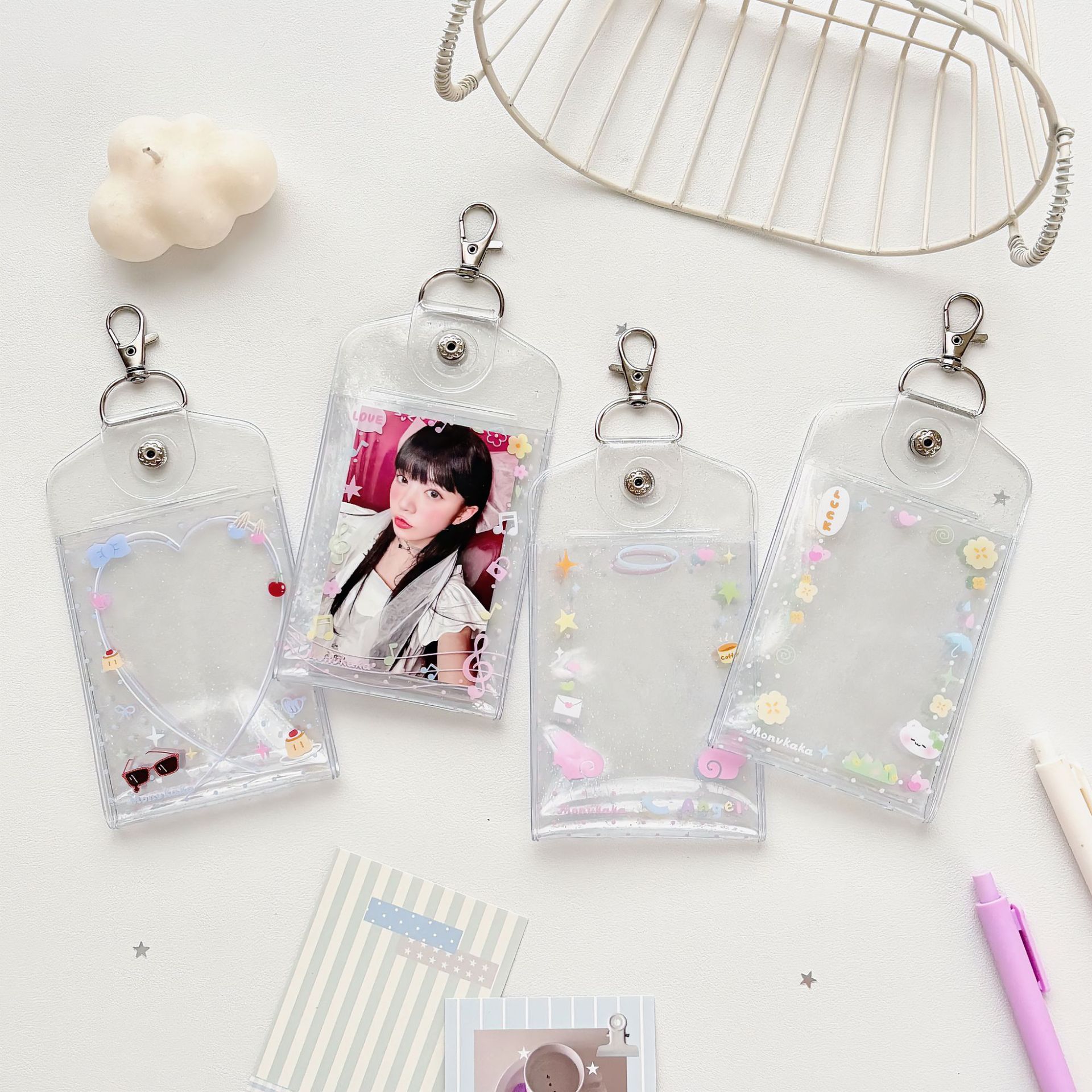 Place Card Holder - 폴카 도트 엔젤 엘리먼트 양면 카드