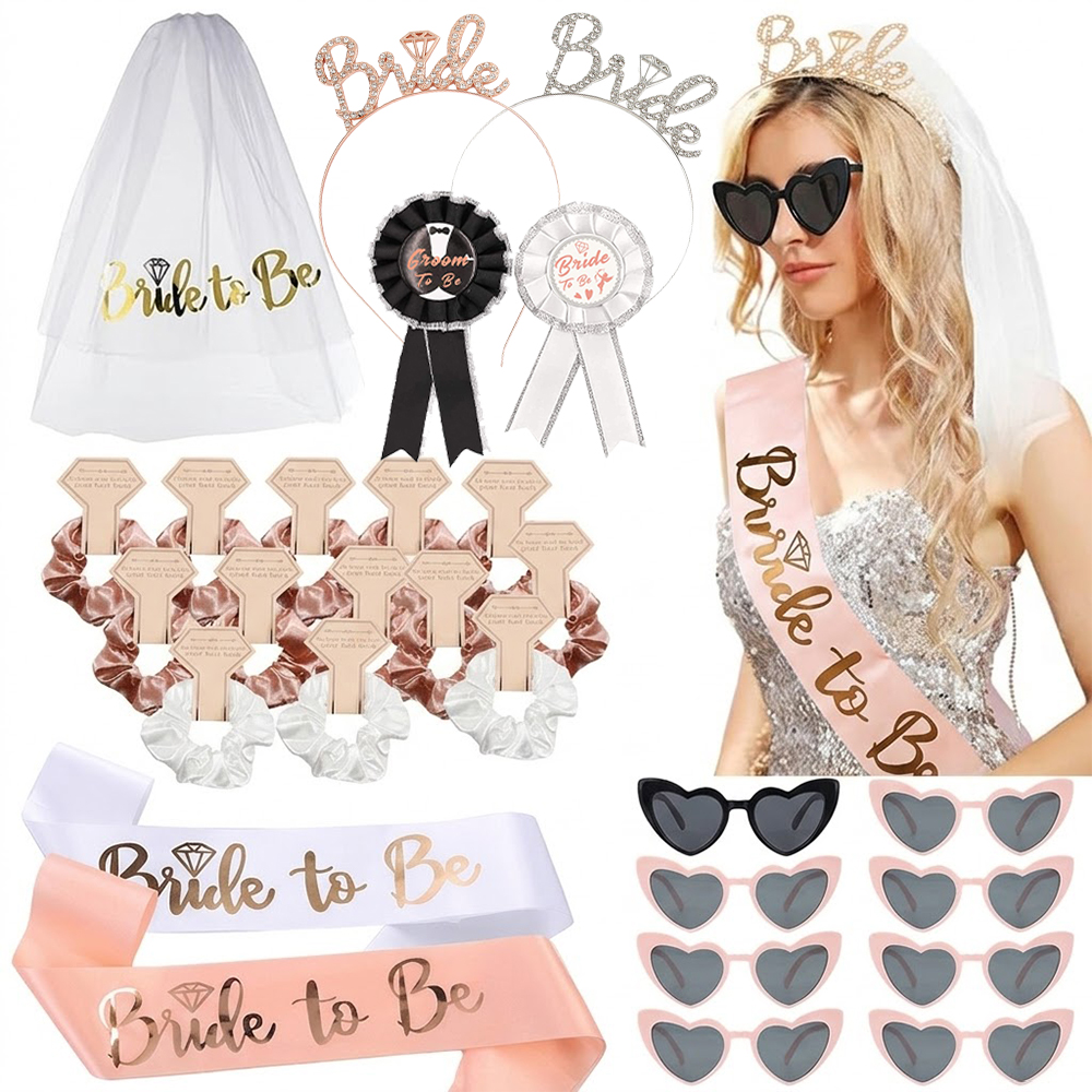 Wedding Day Supply Kit - 로즈 골드 처녀 파티 장식 키트,