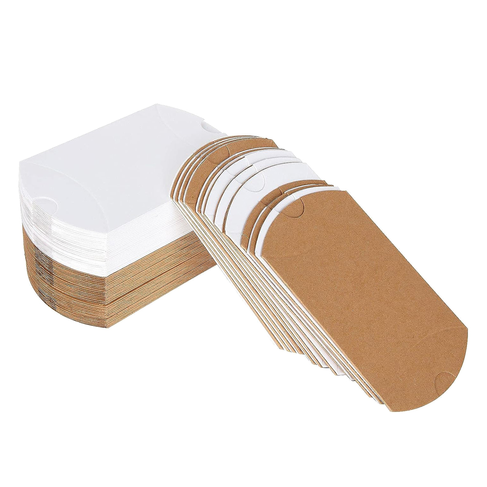 50pcs 크래프트 블랙 화이트 종이 베개 상자 보석  - Wedding Supply Business 리뷰 및 가격