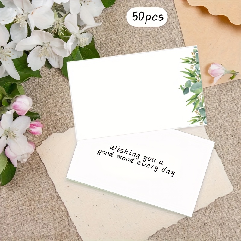 50개입 녹색 꽃무늬 무지 메시지 카드, 신선한 여름  - Wedding Supply Company 리뷰 및 가격