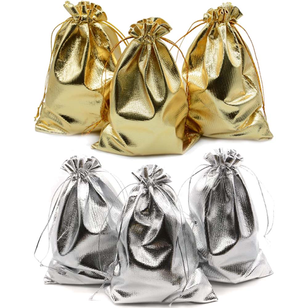 50Pcs 골드 실버 Drawstring Organza - Wedding Supply Business 리뷰 및 가격