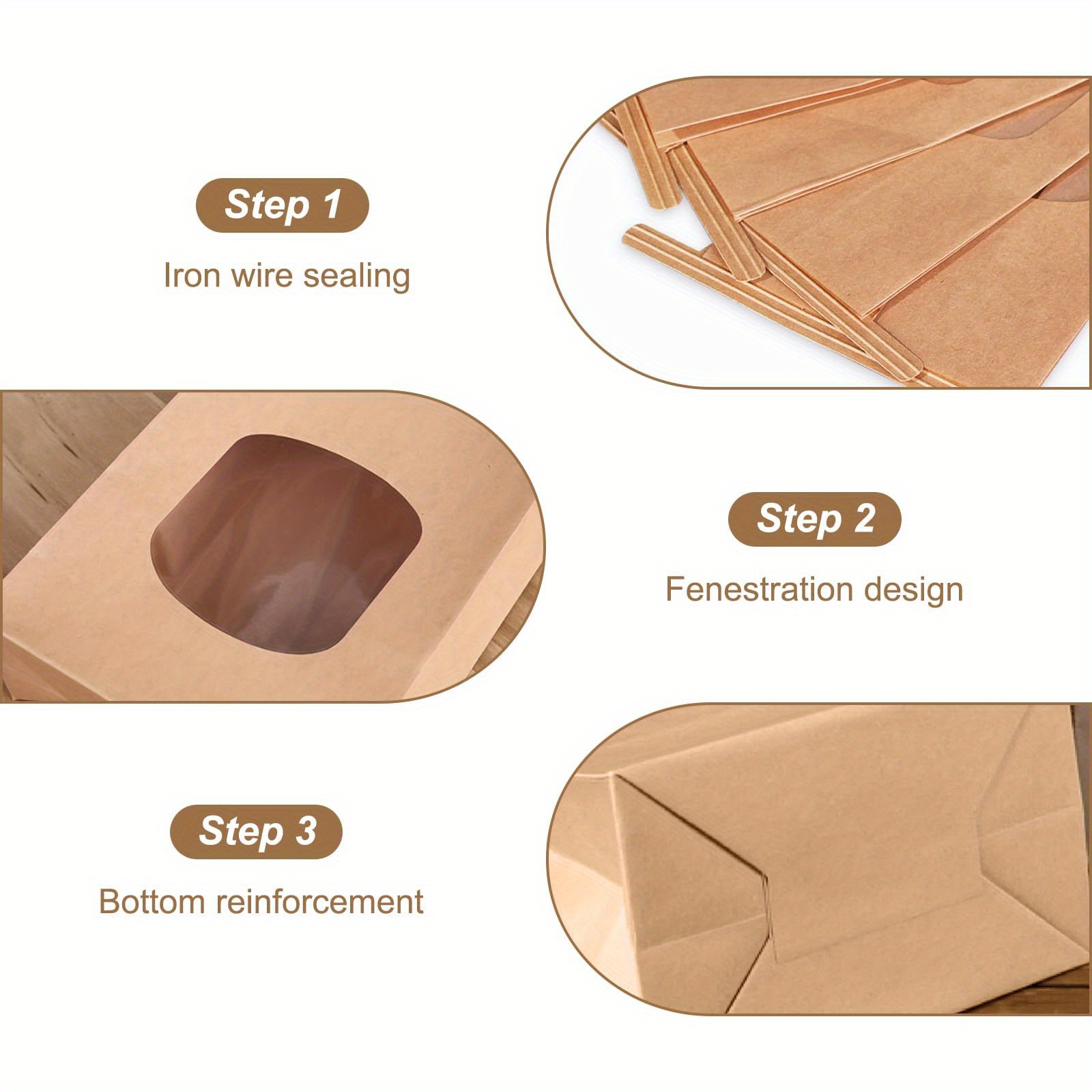 관찰창이 있는 갈색 종이봉투 30개 - 6.69X3.5 - Wedding Supply Company 리뷰 및 가격
