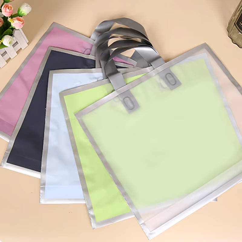 50개입 반투명 손잡이 쇼핑백, 실버 테두리 선물 가방 - Wedding Supply Store 리뷰 및 가격