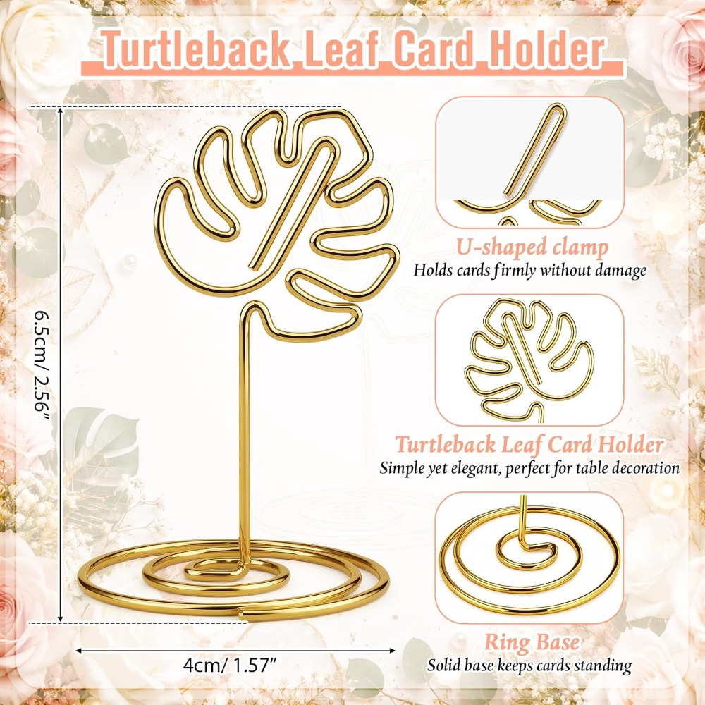 24개 여름 골드 몬스테라 잎 모양 좌석 카드 홀더 하 - Place Card Holder 리뷰 및 가격