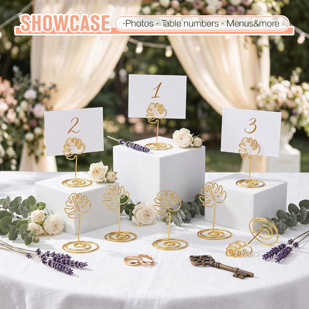 24개 여름 골드 몬스테라 잎 모양 좌석 카드 홀더 하 - Place Card Holder 리뷰 및 가격