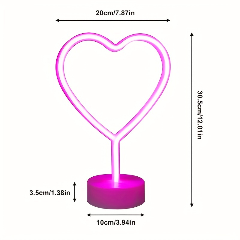 하트 모양의 네온 조명, 배터리 또는 USB 전원, 선 - Wedding Power Supply 리뷰 및 가격