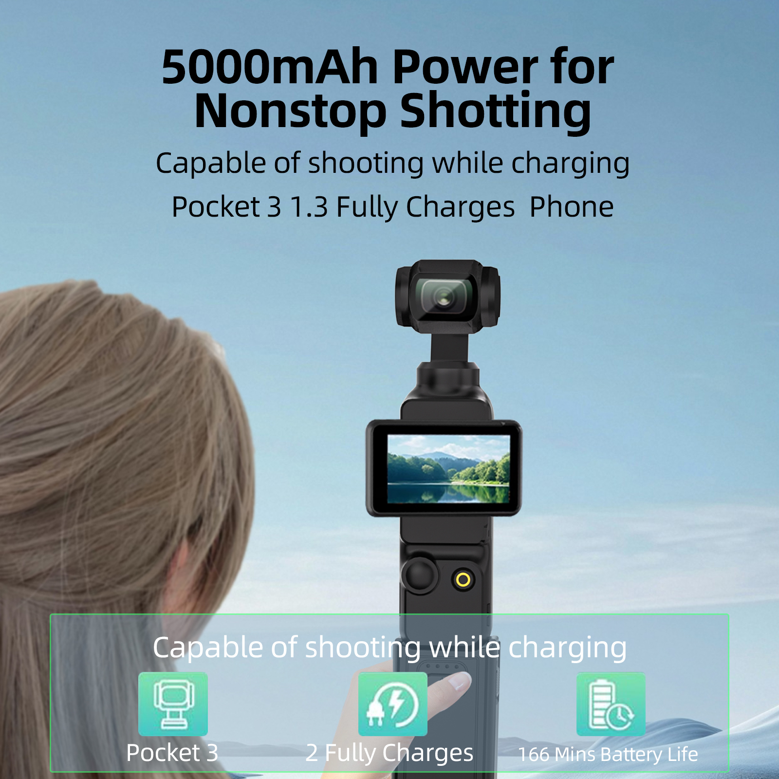액션 카메라 충전 핸들 DJI 오즈모 포켓 3 카메라용 - Wedding Power Supply 리뷰 및 가격