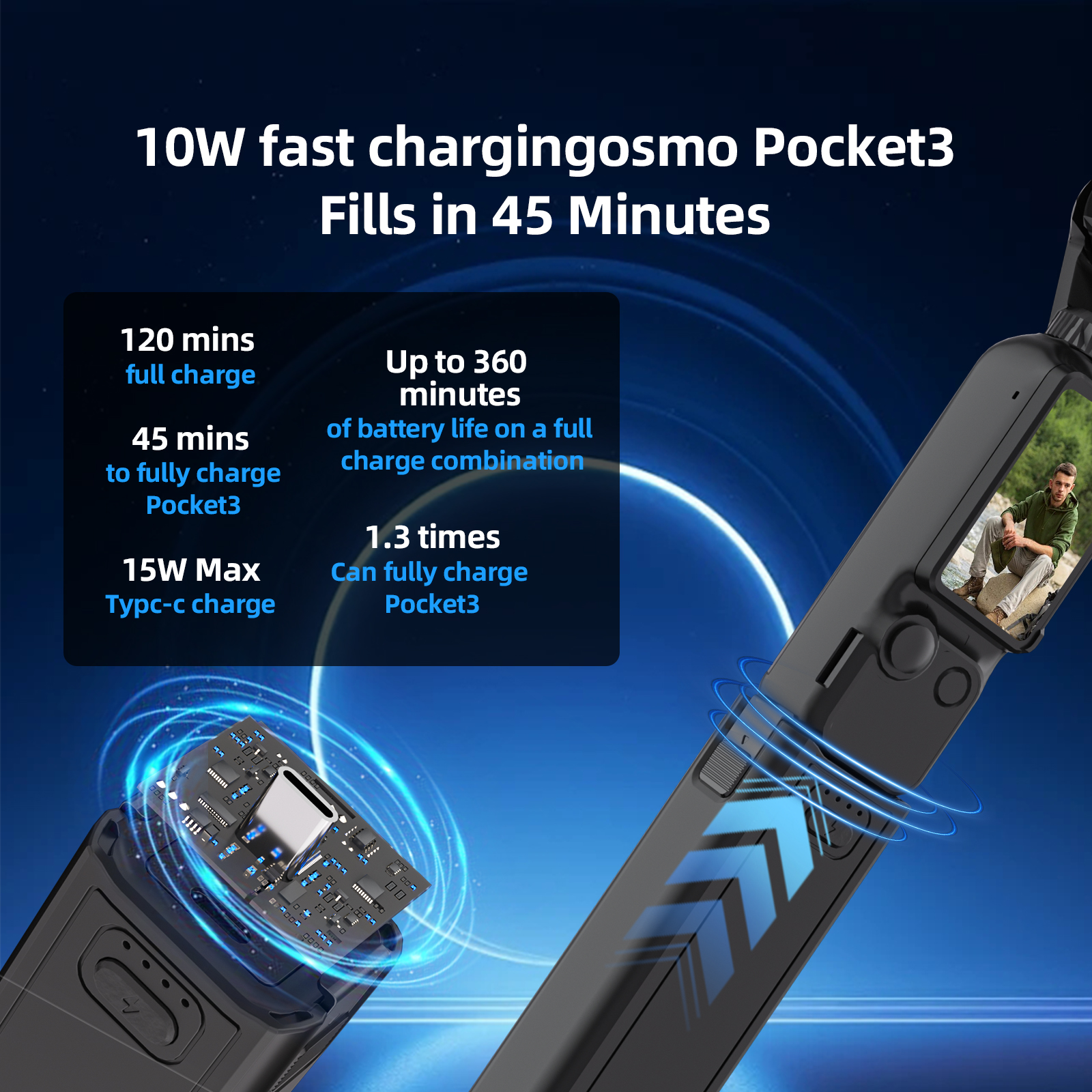 액션 카메라 충전 핸들 DJI 오즈모 포켓 3 카메라용 - Wedding Power Supply 리뷰 및 가격