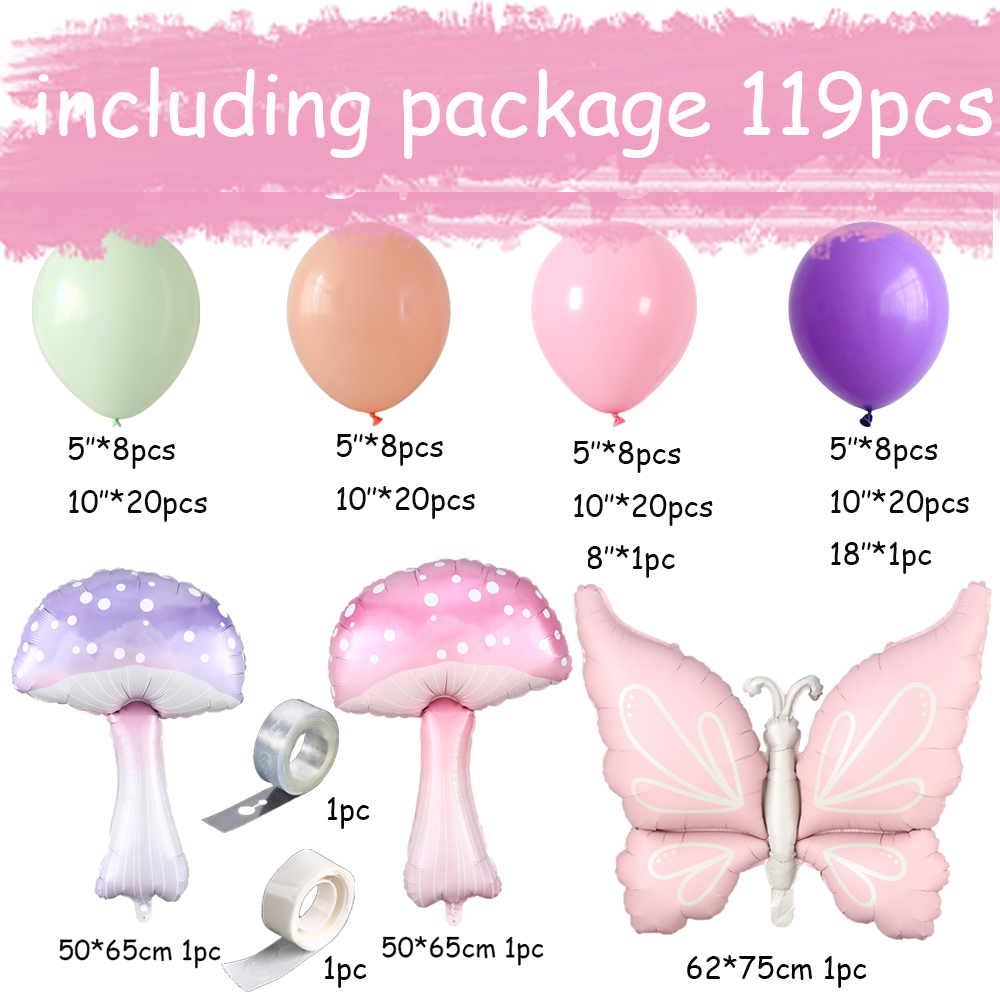 버섯 나비 풍선 가랜드 아치 키트 핑크 퍼플 라텍스 풍 - Wedding Day Supply Kit 리뷰 및 가격