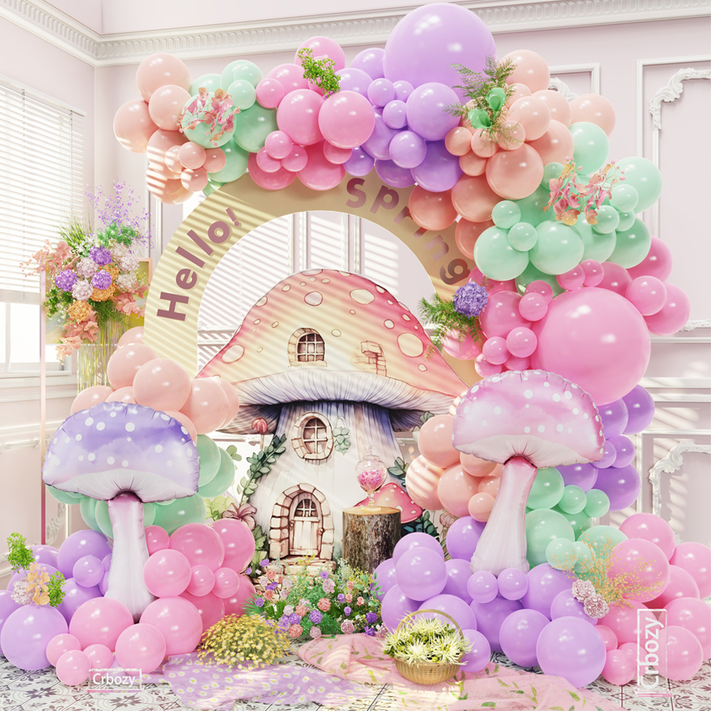 버섯 나비 풍선 가랜드 아치 키트 핑크 퍼플 라텍스 풍 - Wedding Day Supply Kit 리뷰 및 가격