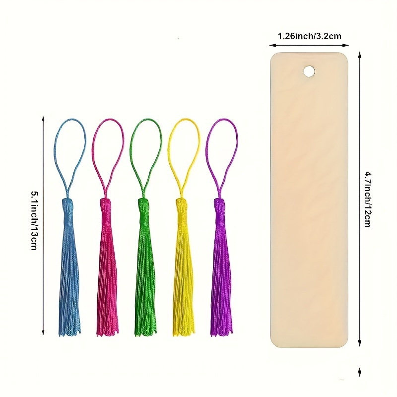 DIY 10PCS 나무 사각형 빈 북마크 태슬 멀티 컬 - Wedding Supply Co 리뷰 및 가격