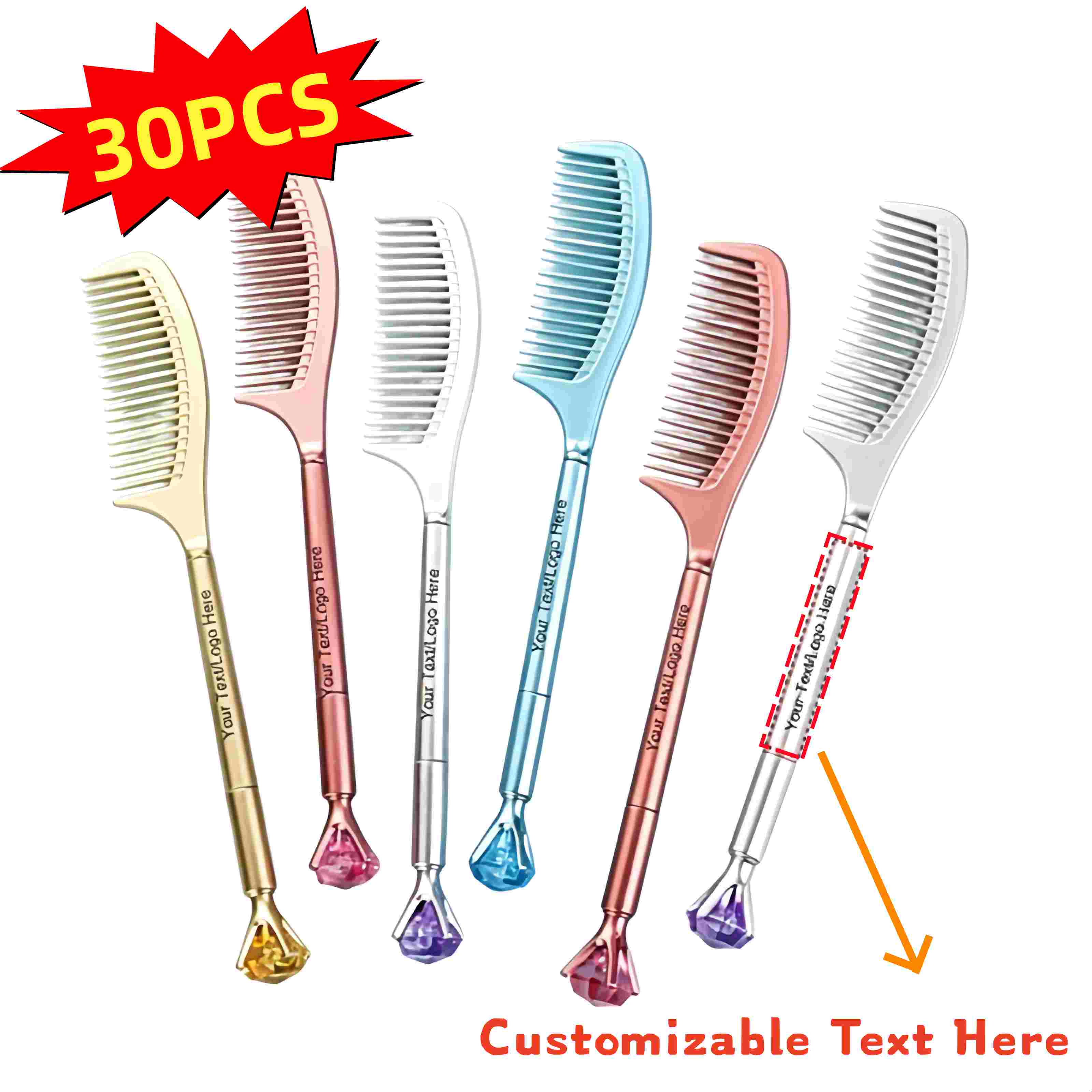 30PCS 대량 맞춤형 다이아몬드 빗 모양 펜, 회사  - Wedding Supply Company 리뷰 및 가격
