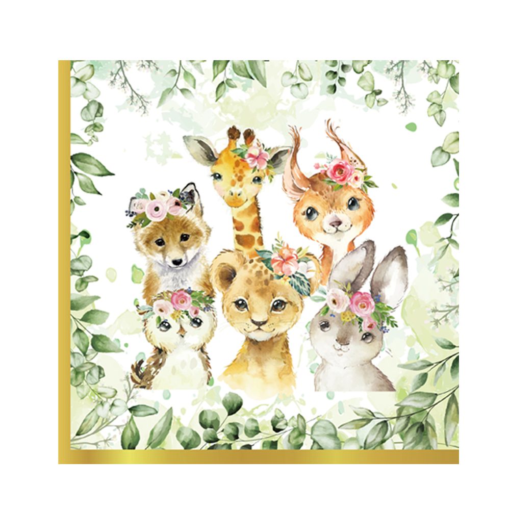 20/40pcs 만화 동물 농장 냅킨 호랑이 말 생일  - Wedding Zoo 리뷰 및 가격