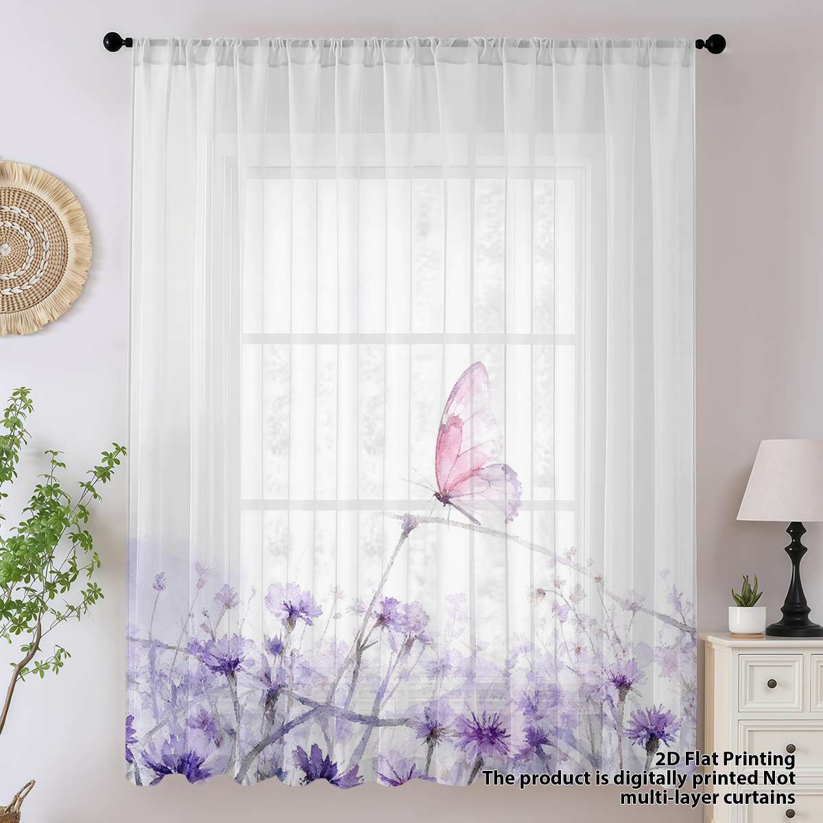 플라워 시리즈 시어 커튼, 거실 침실 장식용 고품질 프 - Good Floral & Wedding Decor Supply Photos 리뷰 및 가격