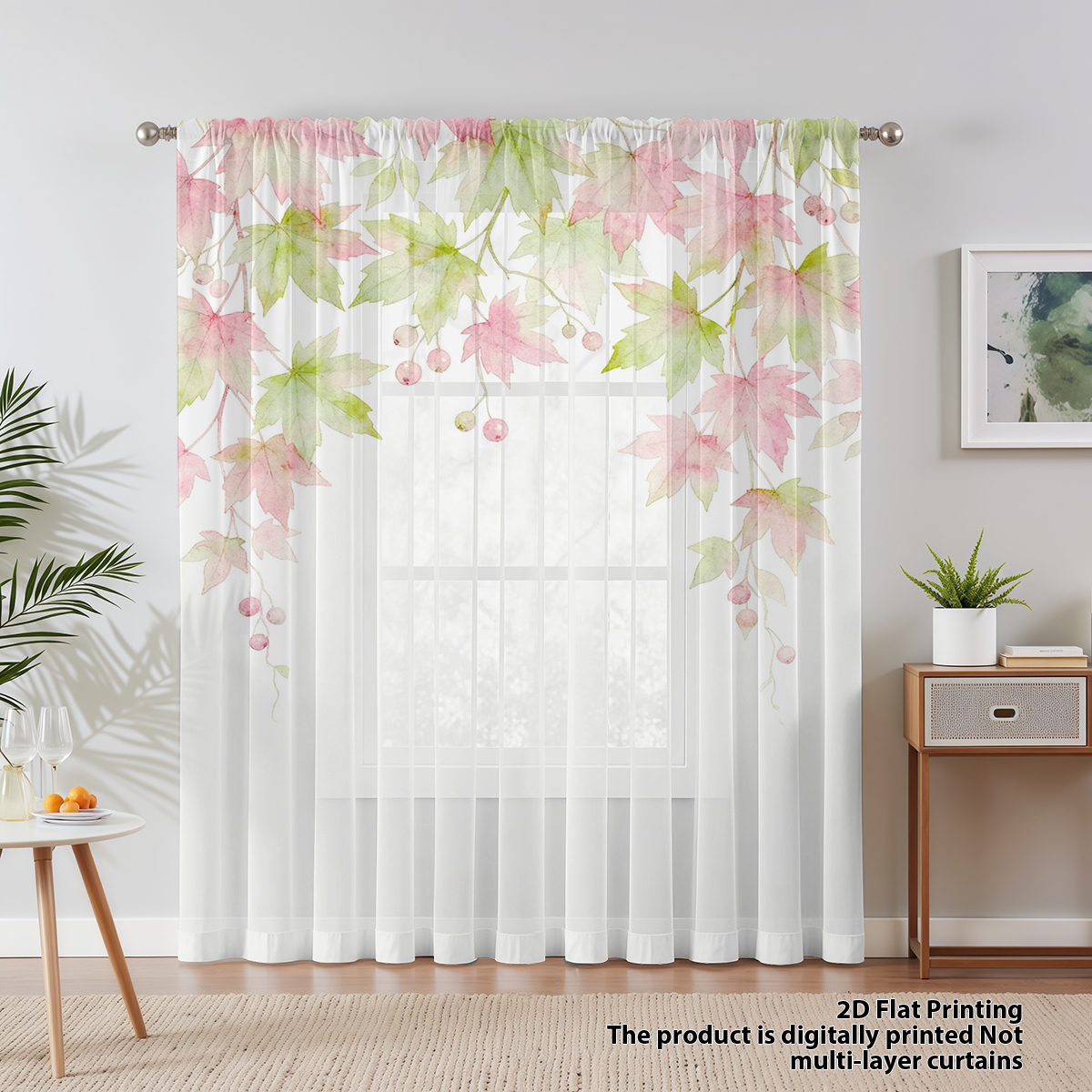 플라워 시리즈 시어 커튼, 거실 침실 장식용 고품질 프 - Good Floral & Wedding Decor Supply Photos 리뷰 및 가격