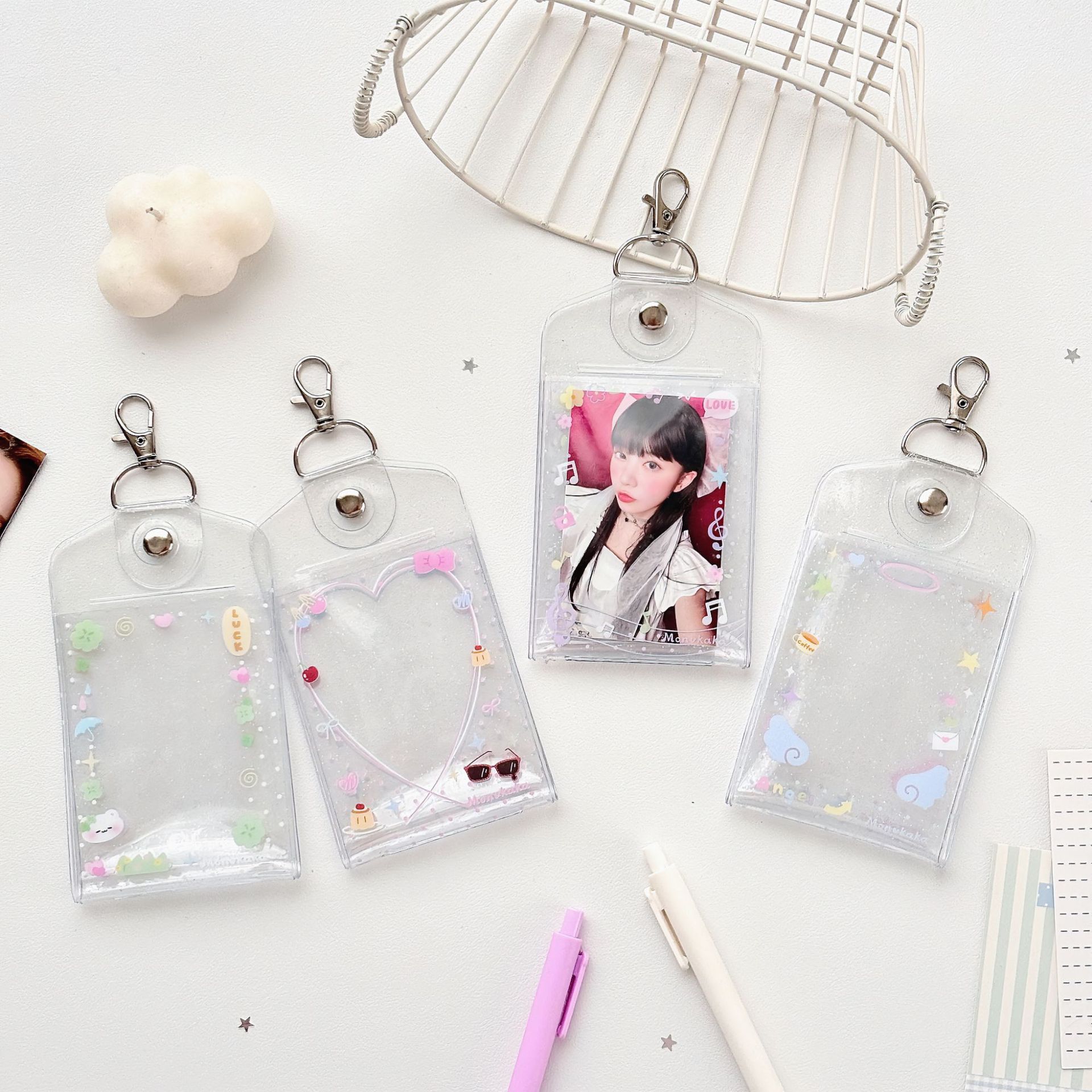 폴카 도트 엔젤 엘리먼트 양면 카드 홀더 다중 카드 슬 - Place Card Holder 리뷰 및 가격