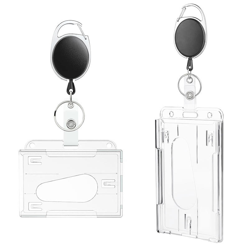 투명 카드 슬롯 ID 태그 배지 홀더 배지 릴 신용카드 - Place Card Holder 리뷰 및 가격