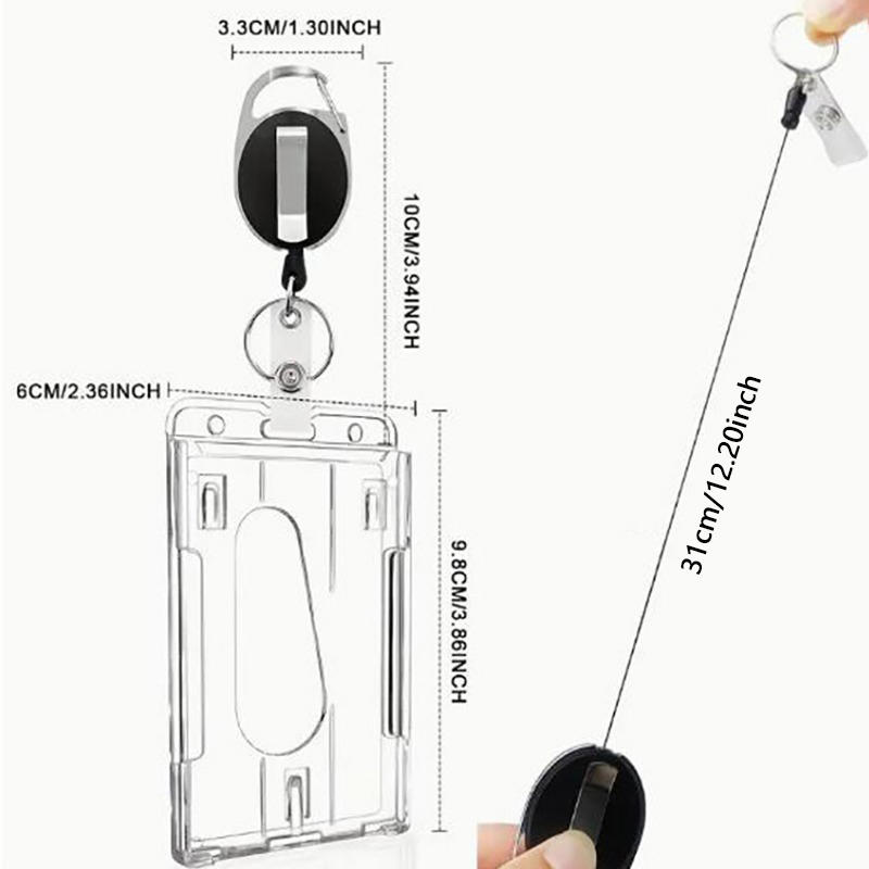 투명 카드 슬롯 ID 태그 배지 홀더 배지 릴 신용카드 - Place Card Holder 리뷰 및 가격