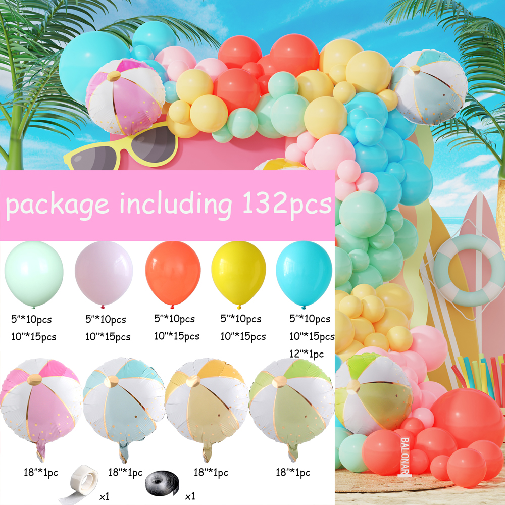 1 세트 풀 테마 풍선 화환 아치 키트 블루 핑크 비치 - Wedding Day Supply Kit 리뷰 및 가격